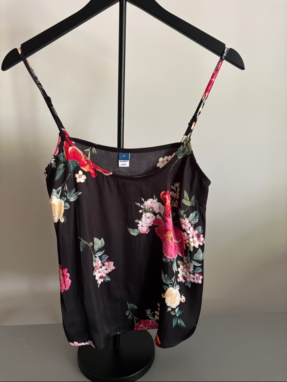 Old Navy Black Floral Spaghetti-Strap Camisole